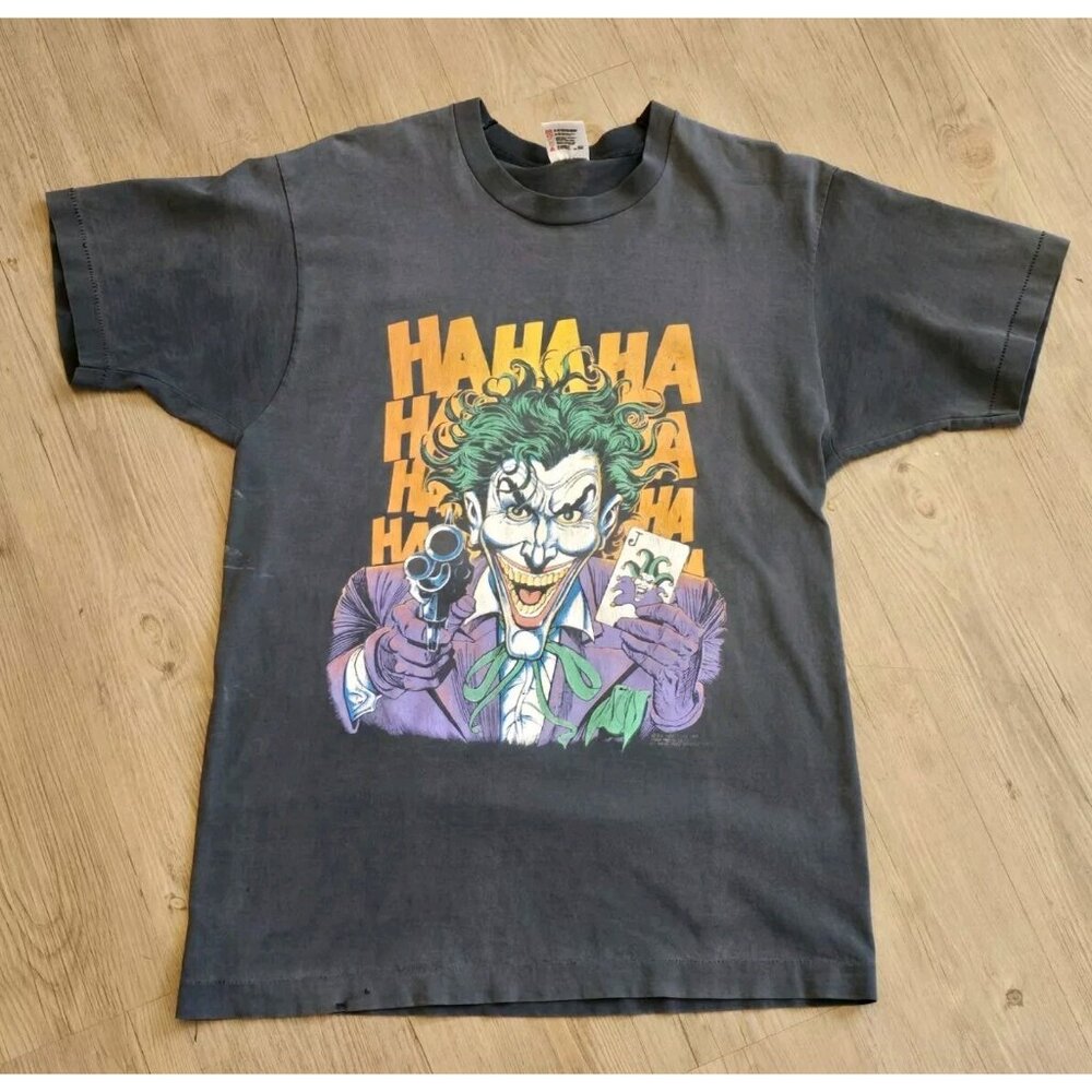 Vintage Rare 1989 Single Stich Size L The Joker HaHaHa DC Comics BatmanT-Shirt